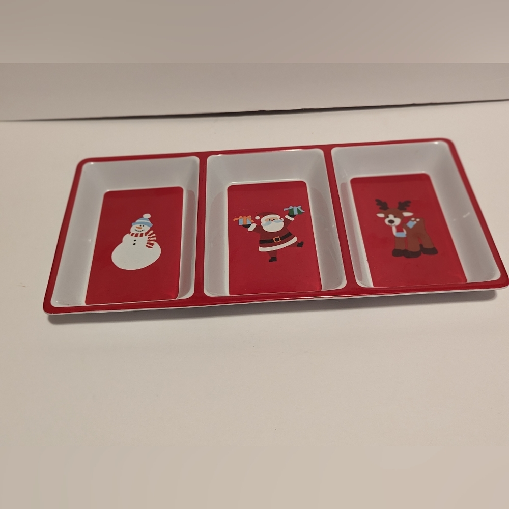 3-section Christmas serving tray